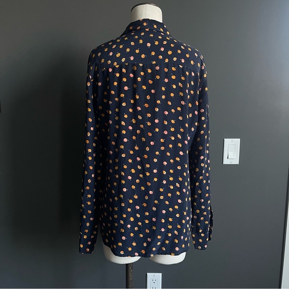Equipment Femme Brett Navy Shirt Top with Fruit Print - Picture 5 of 7